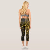 Leggings Capri Flamme de parties scintillant jaune foncé (Verso)