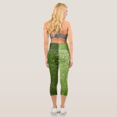 Leggings Capri Flamme de parties scintillant vert clair (Verso)