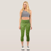 Leggings Capri Flamme de parties scintillant vert clair (Recto)