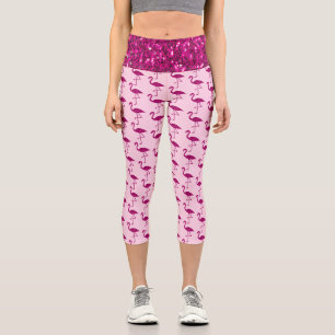 Leggings Capri Flamme rose vif flamant brillant