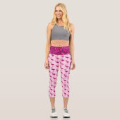 Leggings Capri Flamme rose vif flamant brillant (Recto)