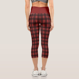 Leggings Capri Flanelle & fizz hiver rouge & noir pl Tenu de soir