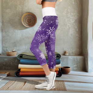 Leggings Capri Flèche blanche Améthyste violet