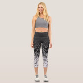 Leggings Capri Flèche De Neige Noire Et Blanc (Recto)