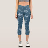 Leggings Capri Flèches blanches en Arrière - plan bleu (Recto)