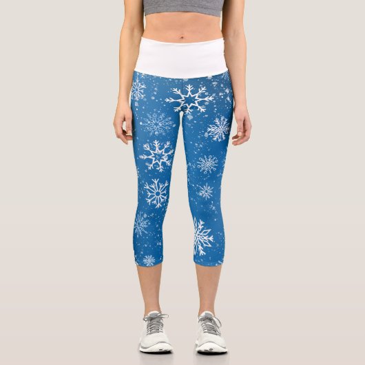 Leggings Capri Flèches blanches Sapphire Blue (Recto)