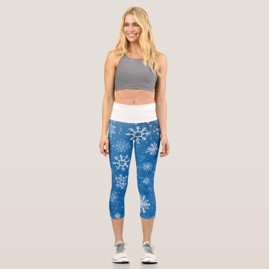 Leggings Capri Flèches blanches Sapphire Blue (Recto)