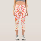 Leggings Capri Flèches en rose, orange et crème (Recto)