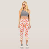 Leggings Capri Flèches en rose, orange et crème (Recto)