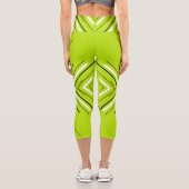 Leggings Capri Flèches en vert citron, noir et blanc (Verso)