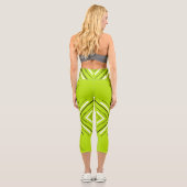 Leggings Capri Flèches en vert citron, noir et blanc (Verso)