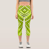 Leggings Capri Flèches en vert citron, noir et blanc (Recto)
