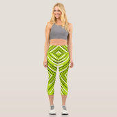 Leggings Capri Flèches en vert citron, noir et blanc (Recto)