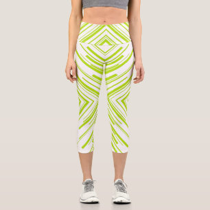 Leggings Capri Flèches en vert et blanc