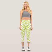 Leggings Capri Flèches en vert et blanc (Recto)