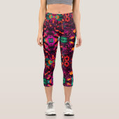 Leggings Capri Fleur abstrait (Recto)
