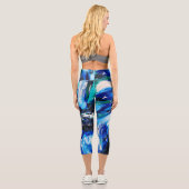 Leggings Capri Fleur bleue (Verso)