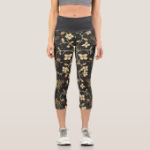 Leggings Capri Fleur d'abeille à miel (Recto)