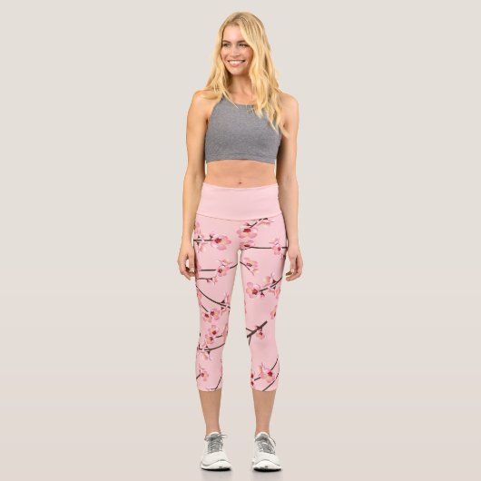 Leggings Capri Fleur de cerise (Recto)