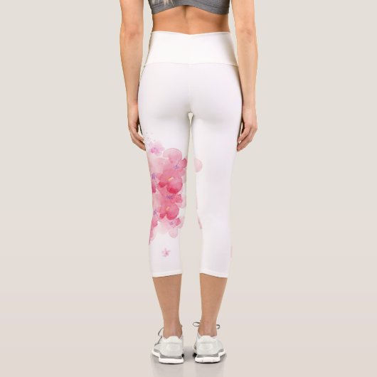 Leggings Capri Fleur de cerisier rose (Verso)