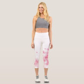 Leggings Capri Fleur de cerisier rose (Recto)
