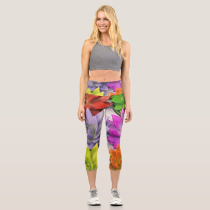 Leggings Capri Fleur de lotus multicolore vive