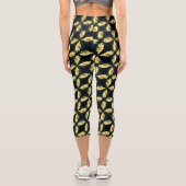 Leggings Capri Fleur de marguerite jaune gros Motif (Verso)