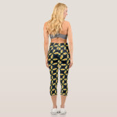 Leggings Capri Fleur de marguerite jaune gros Motif (Verso)