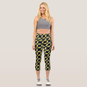 Leggings Capri Fleur de marguerite jaune gros Motif (Recto)