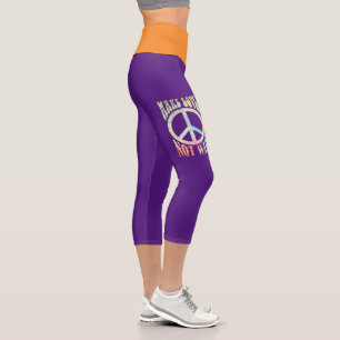 Leggings Capri Fleur de pouvoir de la paix - Faites l'amour pas l