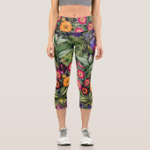 Leggings Capri Fleur de Prairie Rose Insulaire (Recto)