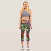 Leggings Capri Fleur de Prairie Rose Insulaire (Recto)