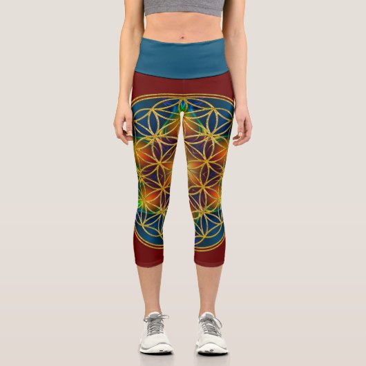 Leggings Capri FLEUR DE VIE - Fleur Fractale 1 (Recto)