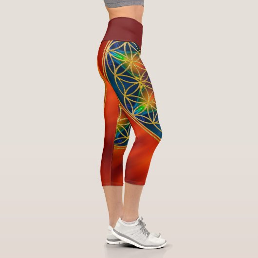 Leggings Capri FLEUR DE VIE - Fleur Fractale 1 (Droite)