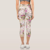 Leggings Capri Fleur décorative sans soudure avec perle jaune (Verso)