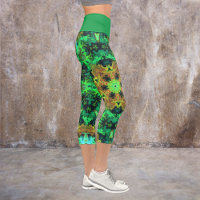 Fleur d'hippie psychédélique orange et jambe verte