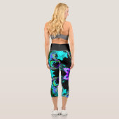 Leggings Capri Fleur d'hippie psychédélique violet Turquoise et n (Verso)