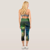 Leggings Capri Fleur d'Imaginaire lumineux, Fractale Abstraite co (Verso)