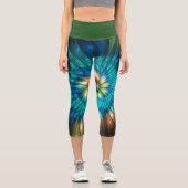 Leggings Capri Fleur d'Imaginaire lumineux, Fractale Abstraite co (Recto)