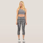 Leggings Capri Fleur et feuille de mandala Boho (Recto)