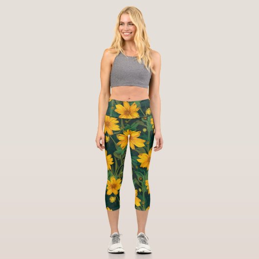 Leggings Capri Fleur haut de gamme (Recto)