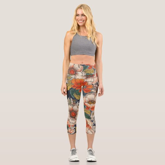 Leggings Capri Fleur haut de gamme (Recto)