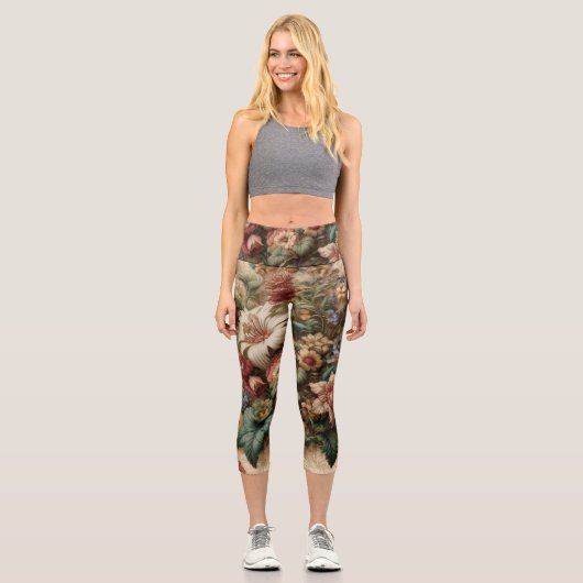 Leggings Capri Fleur haut de taille  (Recto)