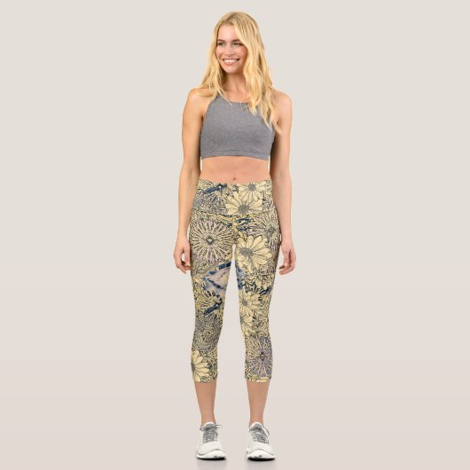 Leggings Capri Fleur haut de taille (Recto)