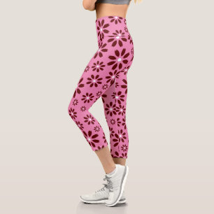 Leggings Capri Fleur Motif marguerite femmes