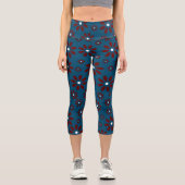 Leggings Capri Fleur Motif marguerite femmes (Recto)