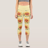 Leggings Capri Fleur orange (Recto)