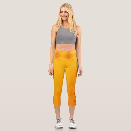 Leggings Capri Fleur orange (Recto)