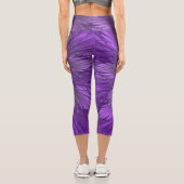 Leggings Capri Fleur psychédélique violette Abstraite Fractal Art (Verso)