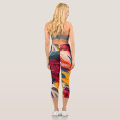 Leggings Capri Fleur Radieuse – Expression Florale Abstraite Auda (Verso)